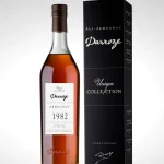 Bouteille d'Armagnac Darroze de la Collection Unique, millésime 1982, domaine La Boubée avec son étui