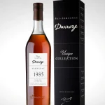 Bouteille d'Armagnac Darroze de la Collection Unique, millésime 1985, domaine La Boubée avec son étui